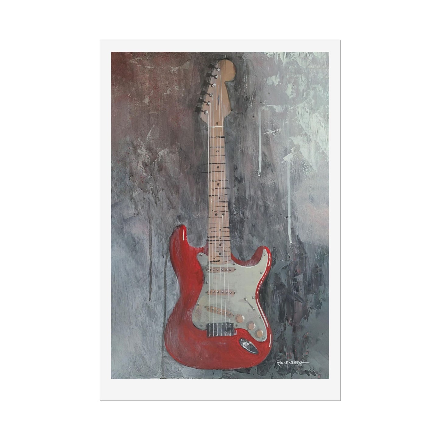 Modern abstract Guitar Art Print, 3 sizes, Wall Art Poster, Music Art, Home Decor