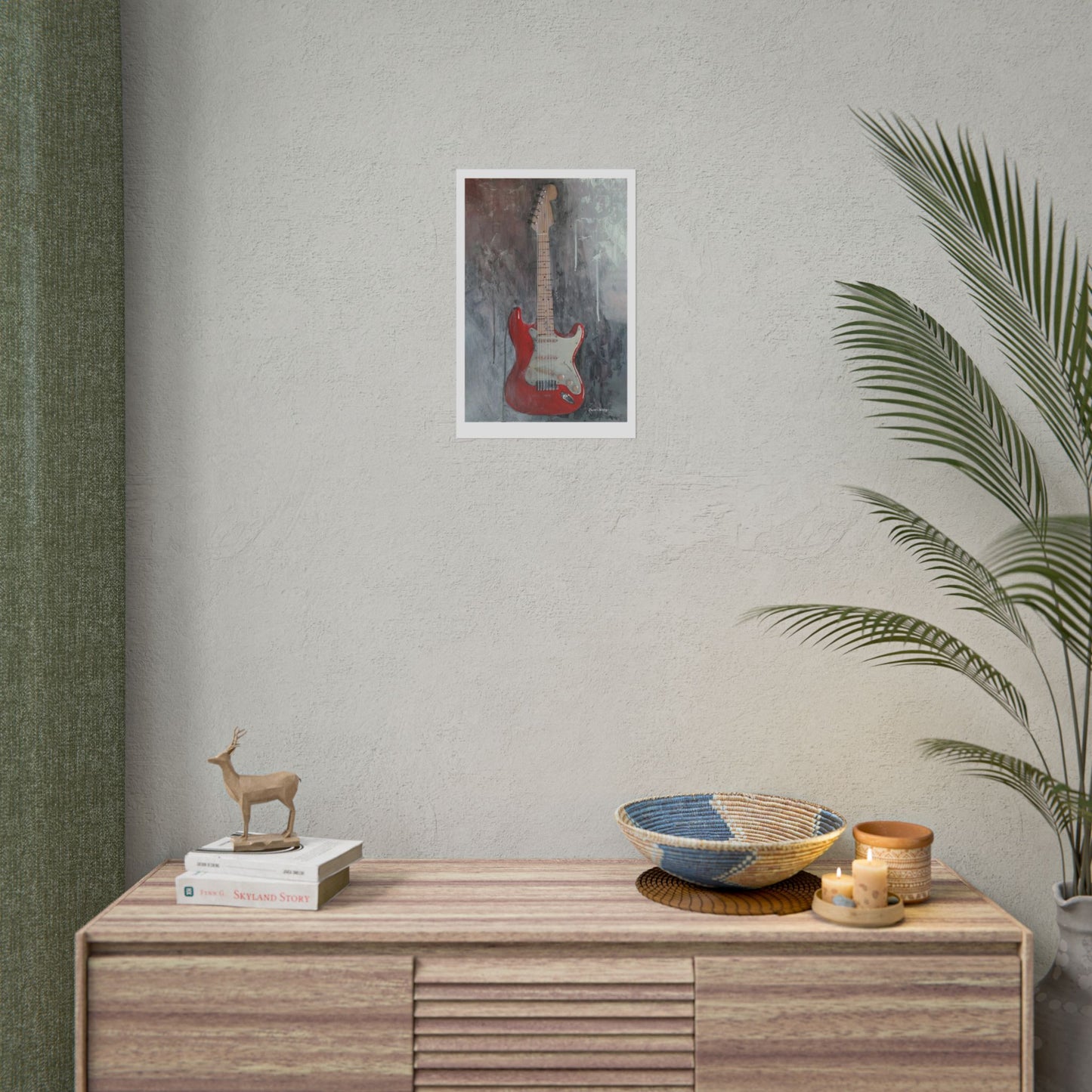 Modern abstract Guitar Art Print, 3 sizes, Wall Art Poster, Music Art, Home Decor