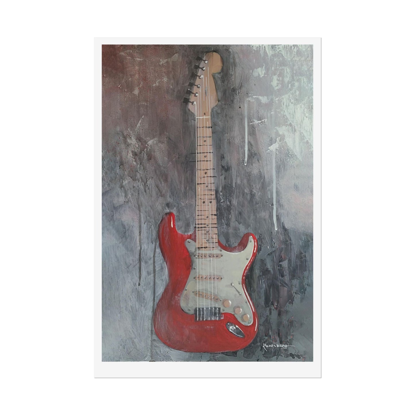 Modern abstract Guitar Art Print, 3 sizes, Wall Art Poster, Music Art, Home Decor