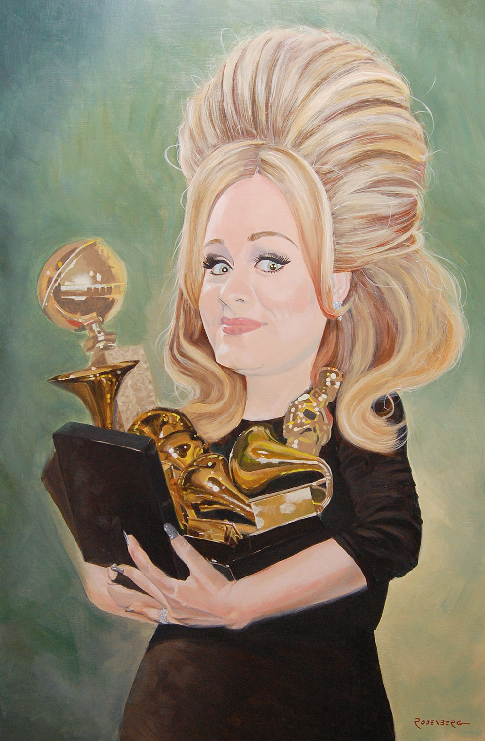 Adele portrait painting art by Jeff Rodenberg