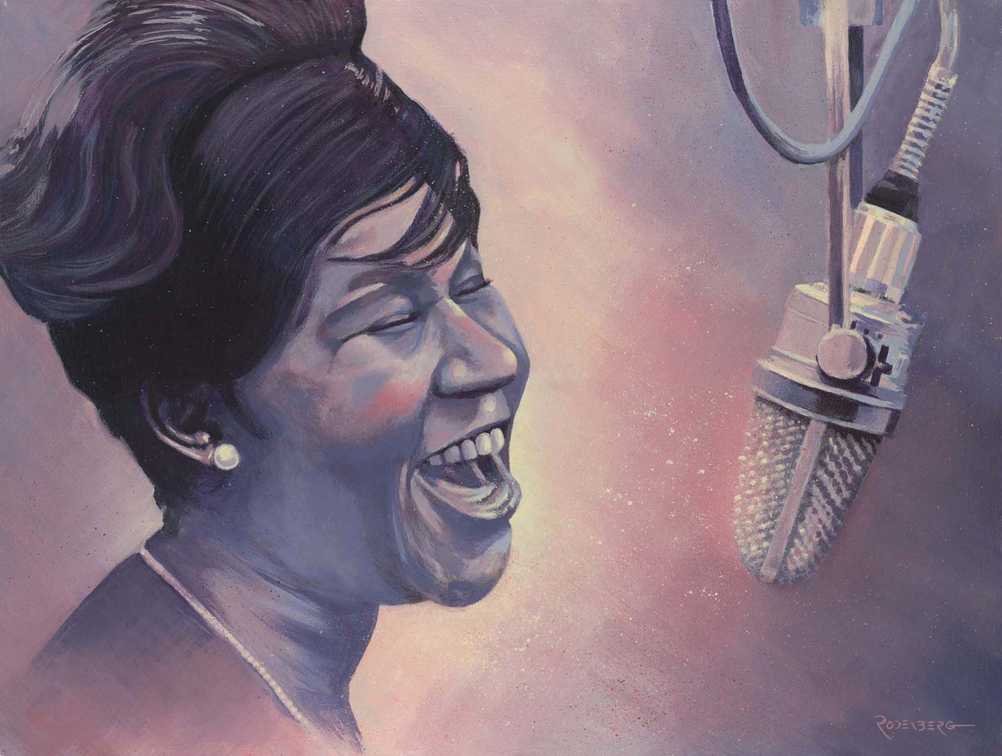 Aretha Franklin portrait painting art by Jeff Rodenberg