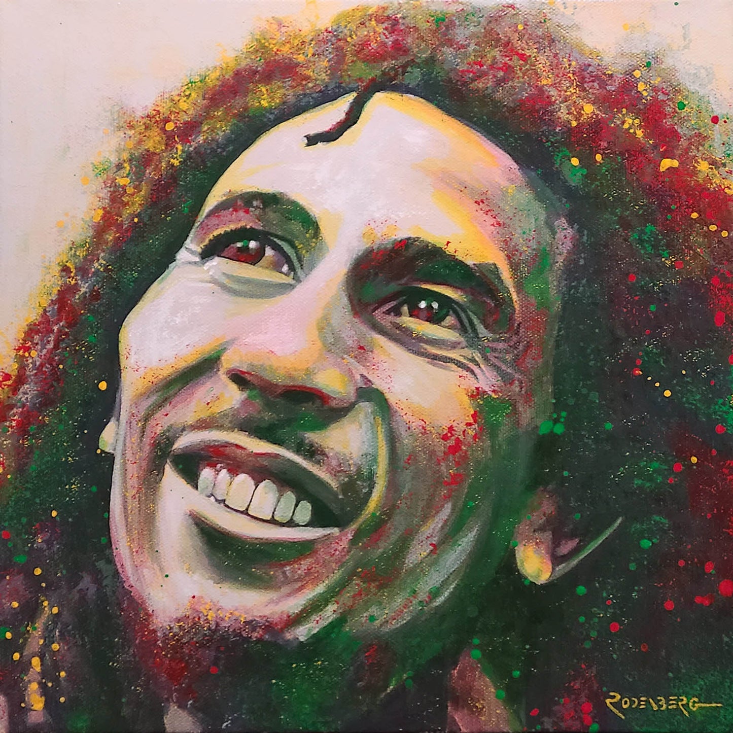 Bob Marley portrait painting art by Jeff Rodenberg