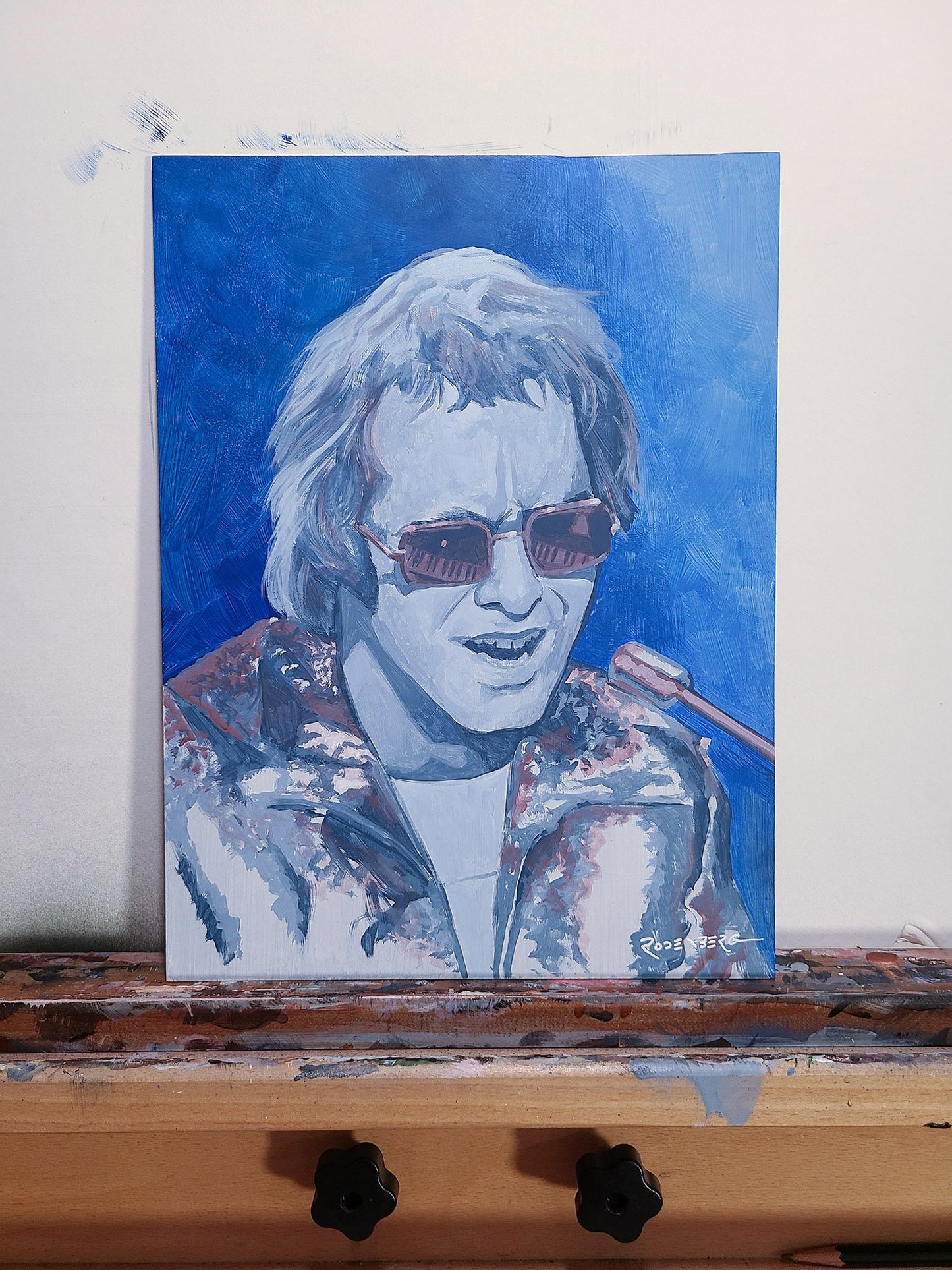 Elton John portrait painting