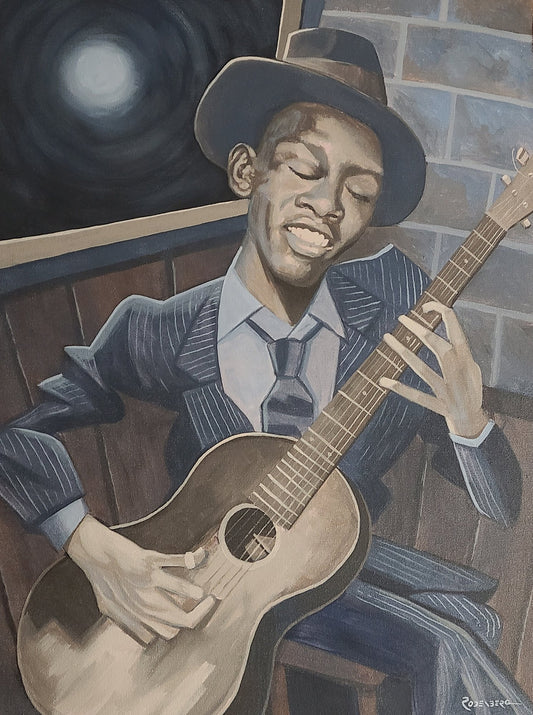 Robert Johnson portrait painting art by Jeff Rodenberg