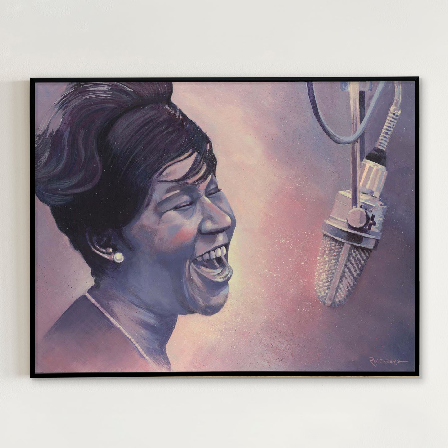 Aretha Franklin portrait painting - Purchase original art by Rock and Roll artist Jeff Rodenberg