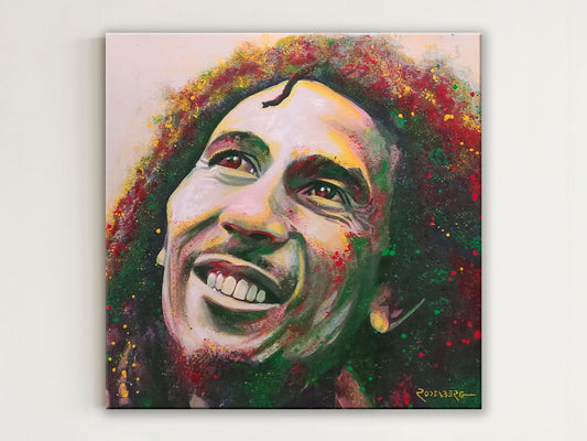 Bob Marley portrait painting - purchase original art by rock and roll artist Jeff Rodenberg