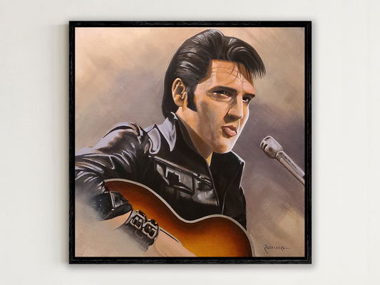 Elvis portrait painting - purchase original art by rock and roll artist Jeff Rodenberg