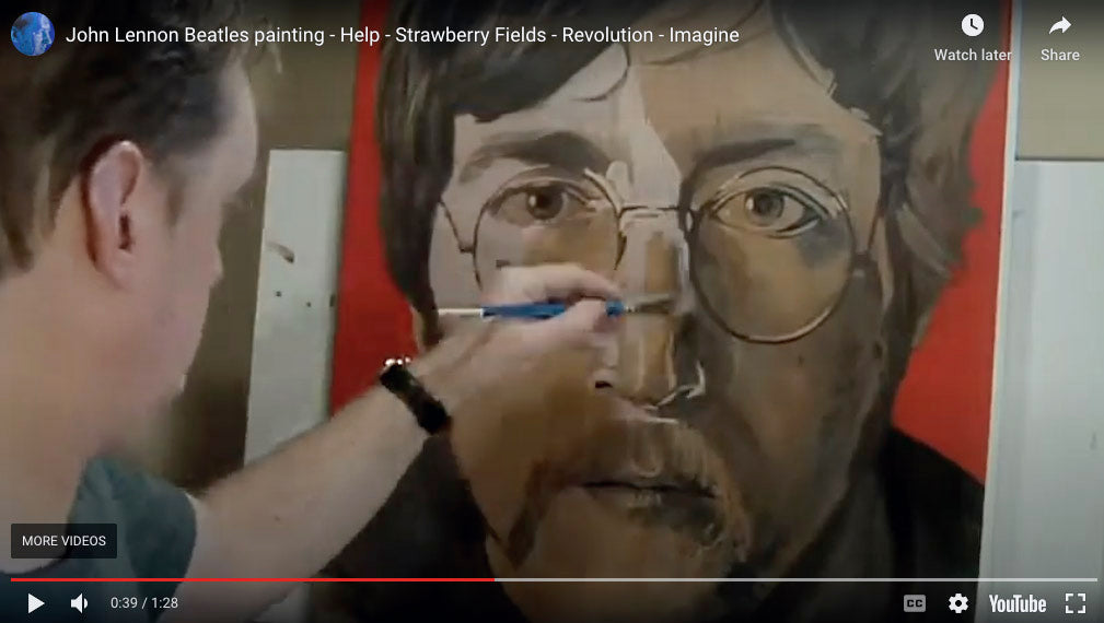 Load video: Beatles John Lennon art painting process