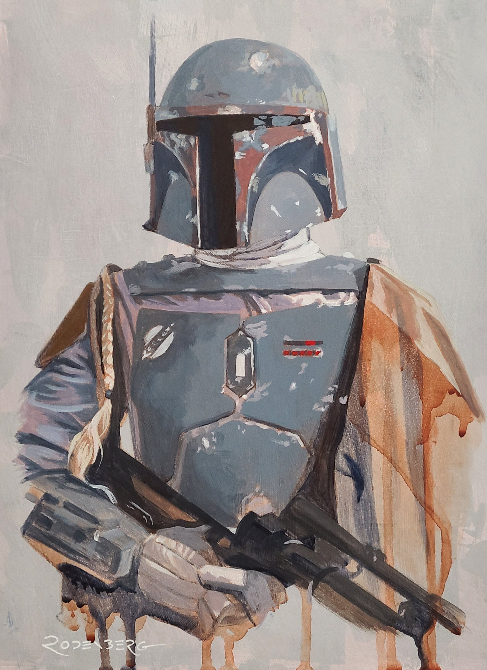 Star Wars Boba Fett painting art by Jeff Rodenberg