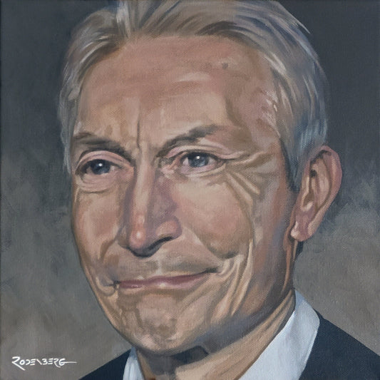 Charlie Watts portrait painting art by Jeff Rodenberg