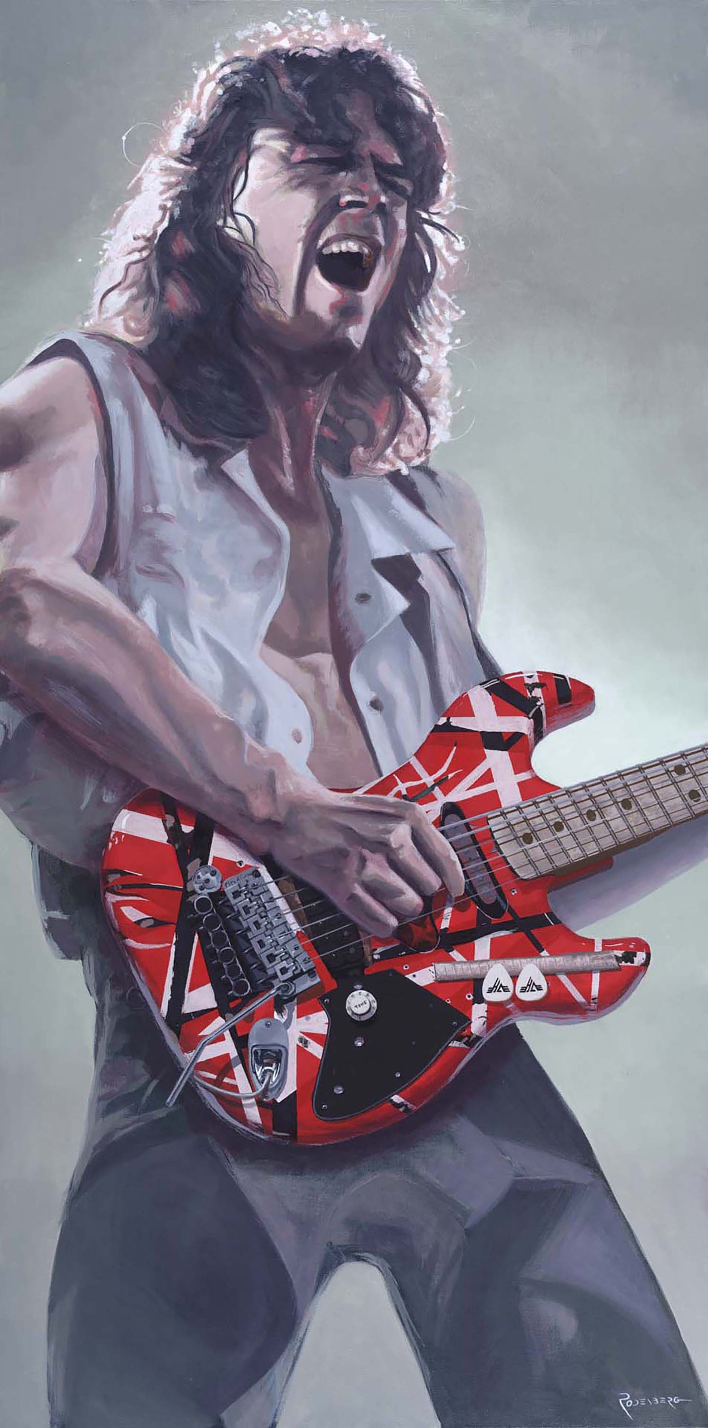 Eddie Van Halen portrait painting art by Jeff Rodenberg