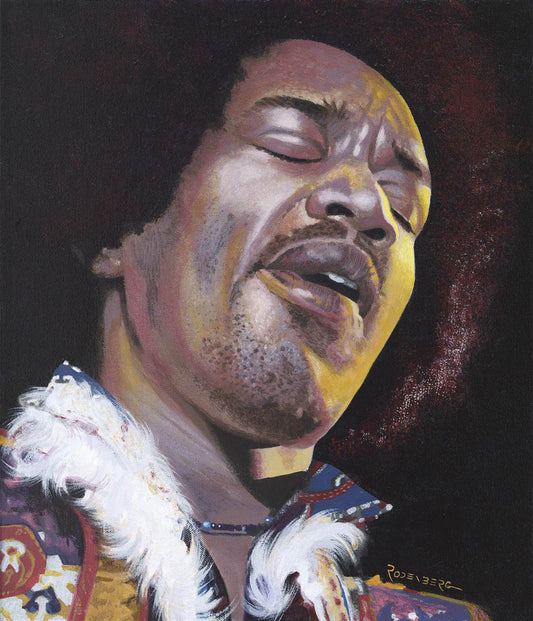Jimi Hendrix portrait painting art by Jeff Rodenberg