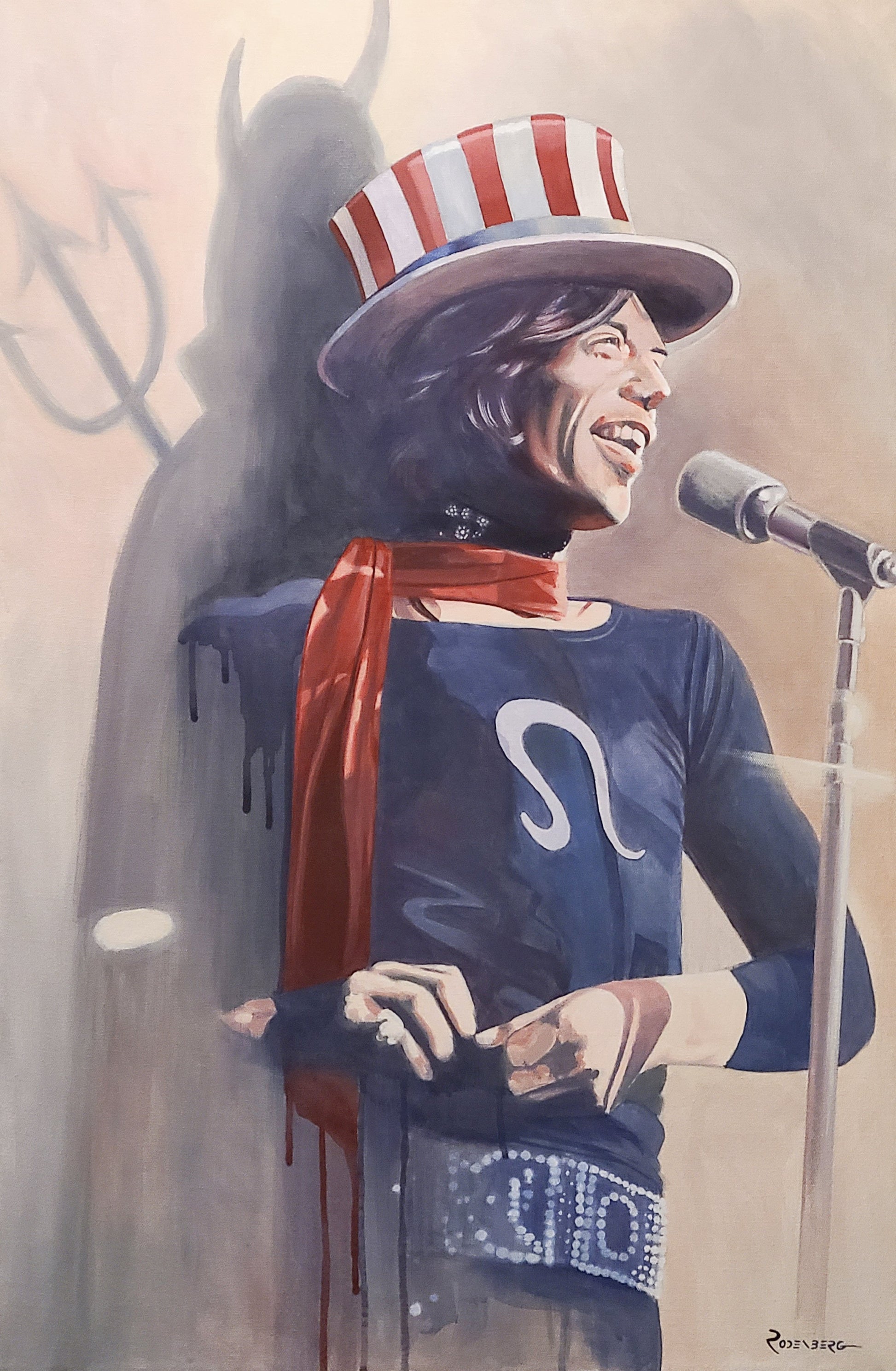 Mick Jagger portrait painting art by Jeff Rodenberg