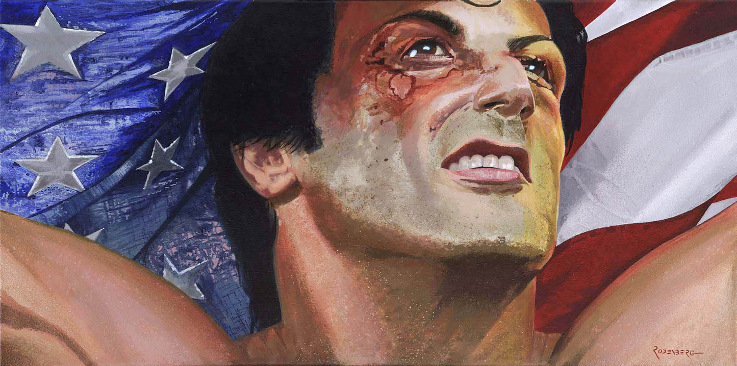 Rocky Stallone portrait painting art by Jeff Rodenberg