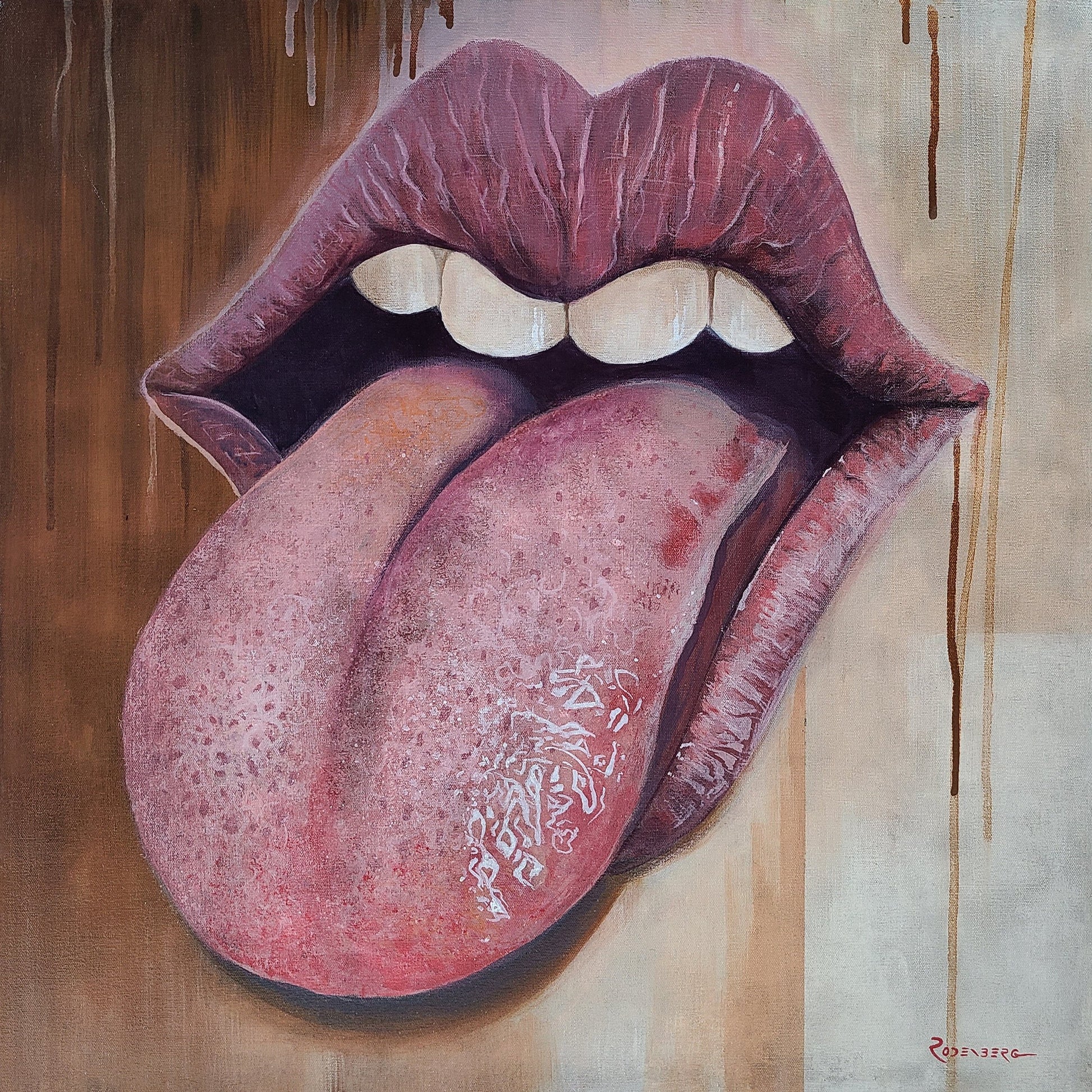 Rolling Stones tongue painting art by Jeff Rodenberg