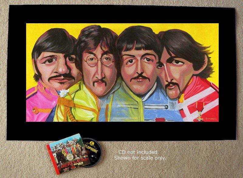 Beatles Limited Edition 30 in. x 15 in. Giclee print on canvas